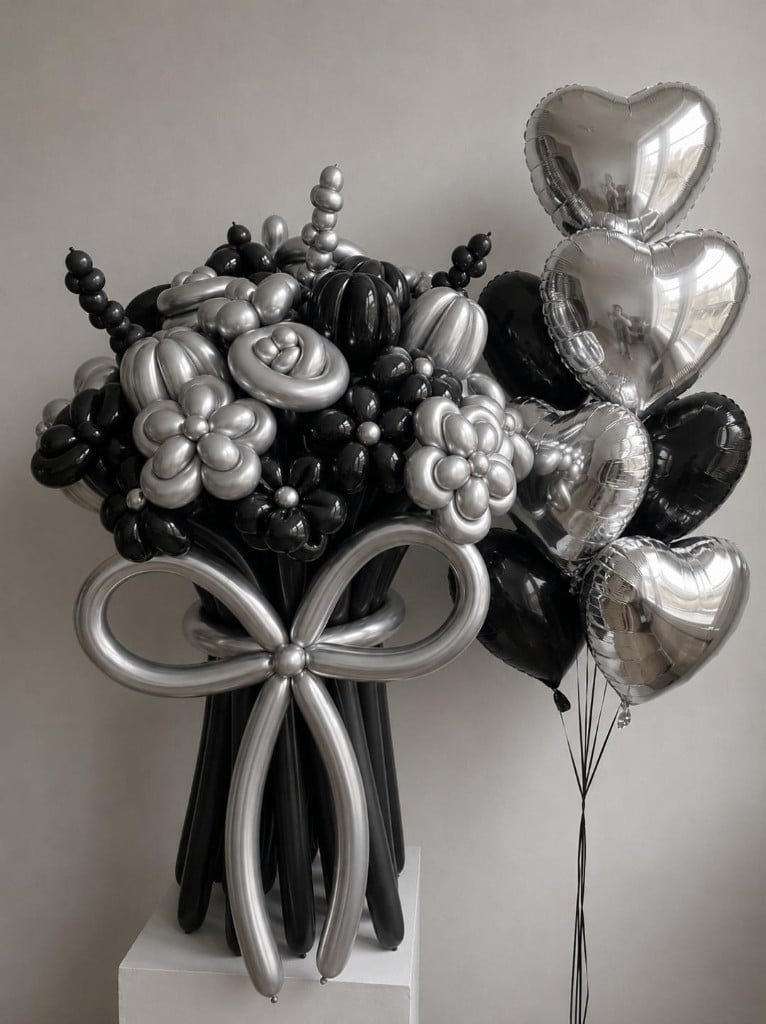 Black Tie — Luxury Garden Balloon Bouquet by Balloons by H