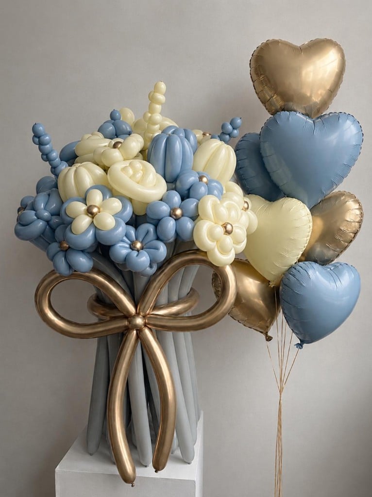 Blue Buttercream — Luxury Garden Balloon Bouquet by Balloons by H