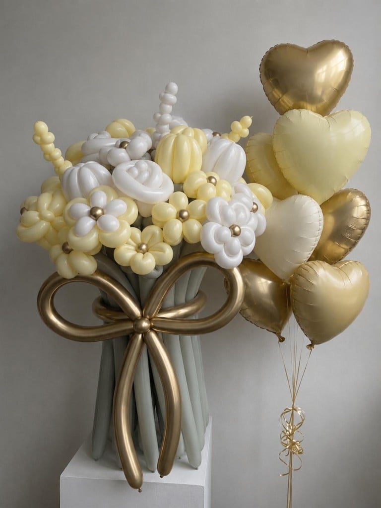 Golden Buttercream — Luxury Garden Balloon Bouquet by Balloons by H
