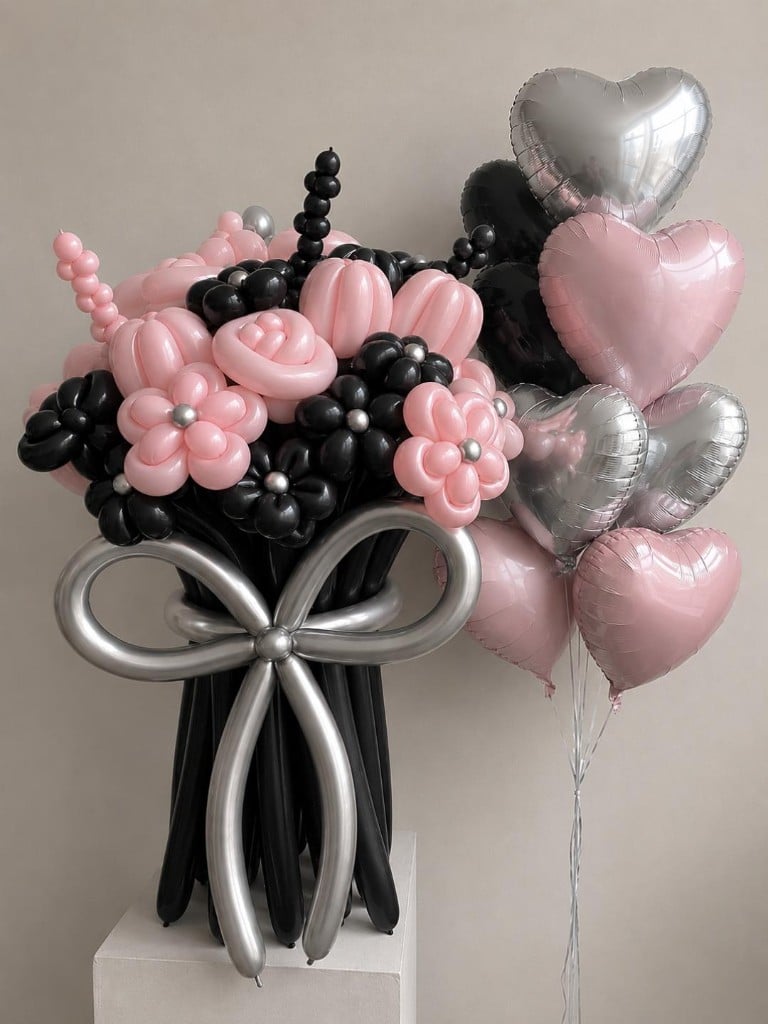 Rosé Champagne — Luxury Garden Balloon Bouquet by Balloons by H