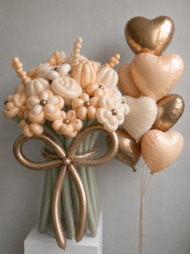 Blush Apricot — Luxury Garden Balloon Bouquet by Balloons by H, view 1