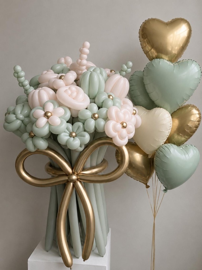 Seafoam Blush — Luxury Garden Balloon Bouquet by Balloons by H, view 1